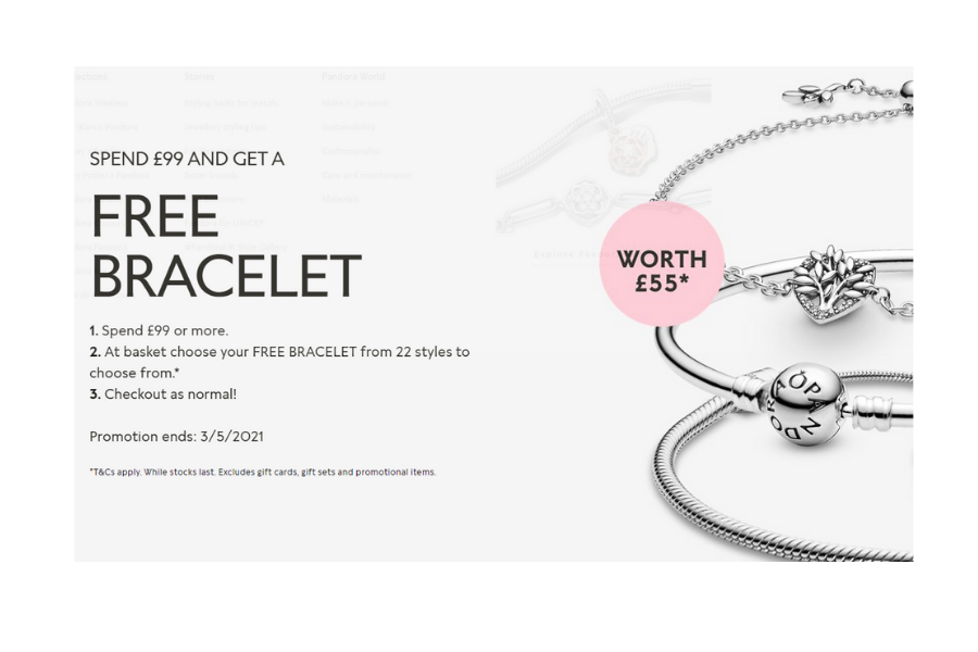 FREE bracelet when you spend £99 FREE bracelet when you spend £99